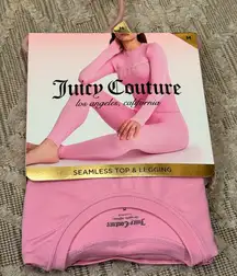Juicy Couture Seamless Top and Legging Leggings Darling Pink Set Size Small NWT