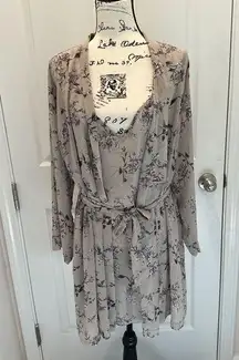 Calvin Klein Floral Sheer Nightie/Kimono set