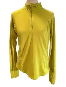 PLAYDRY Neon Green Lightweight Pullover Front Half Zip Women’s Jacket S