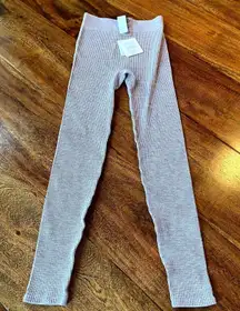 Fabletics Leggings Women's XS Plum‎ Heather Nylon Cable Knit Skinny Leg Pull On