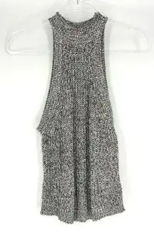 Lovemarks Chunky Knit Halter High Neck Sleeveless Sweater Heather Grey S