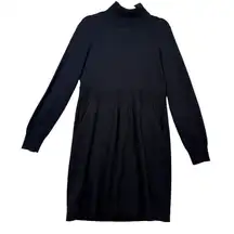 J. Crew Long Sleeve‎ Turtleneck Black Wool Cashmere Pockets Sweater Dress Large