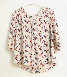 Gerard Darel Paris White Floral Blouse