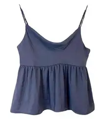 American Eagle Outfitters Women's Blouse Tank Peplum Blue Size Small EUC