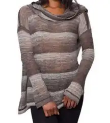 prAna | Small | Alpaca Wool Blend Semi-Sheer Lightweight Striped Cowl Sweater