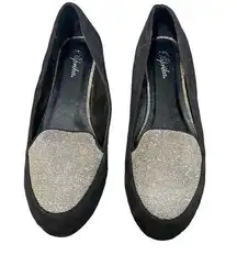 Paprika Black Rhinestone Toe Loafers Sz 10