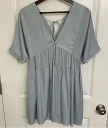 NWT  Baby Doll Dress Size Small V-Neck, Lined, Light Blue, VICI