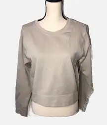 DSG Twitch + Allison Size 2XL Seamless Long Sleeve Top Cropped Taupe Beige NEW