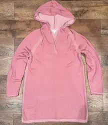J. Jill Women's Lightweight Viscose Blend Hooded Pullover Sweater in Dusty Rose