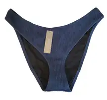 NWT J.Crew Textured‎ Curved Waist Cheeky Bikini Bottom Beach Vacation Size L