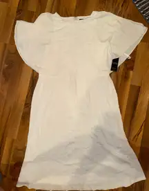 Lauren Ralph Lauren‎ white zip up back dolman sleeve dress size 18