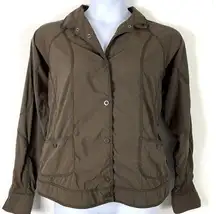 Columbia  Size XL Jacket Titanium Omni Dry Brown Snap Button Front Lightweight