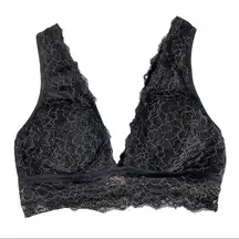 Altar’d State Black Gold Lace Bralette Sz Medium