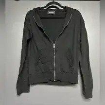 Zadig & Voltaire Sixtine Skull Camo Skull Merino Wool Full Zip Hoodie Black M