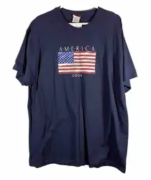 Vintage‎ 2004 Y2K Sonoma USA American Flag Print Shirt Size XL NEW NOS Womens