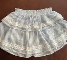 Wild Fable Target Tiered Mini Skort XXS Light Blue White Lace