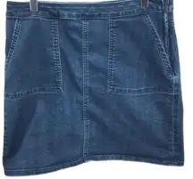 Prana denim jean pencil short skirt stretch pockets dark wash outdoor classic