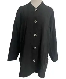 Niche Nilgun Derman Size XL  Top Blouse Button Down Collared Buttons Boxy Artsy