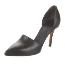 VINCE D’orsay Pointed Kitten Heel Black SIZE 9.5 leather ‎ timeless quiet Luxary