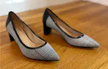 Abella "Alice" True Comfort Black & White Plaid Pumps Sz 7, 2” Heel EUC