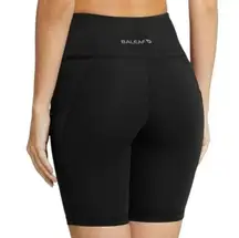 Baleaf Women’s Size M Black Side Pockets Biker Shorts