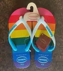 Havaianas  rainbow flip flop sandals - size 9