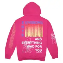 Msftsrep Jaden Smith Eyres Tour Hoodie Sweatshirt Oversized Graphic Print Pink L