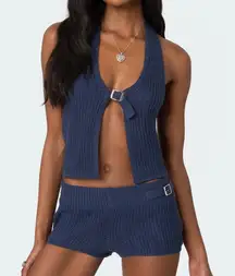 Edikted Weekender Belted Knit Halter Top