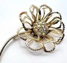 Sarah Coventry flower brooch Vintage Aurora borealis stunning cocktail statement