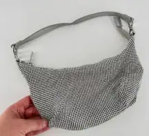 Urban Outfitters Womens Metallic Luna Rhinestone Baguette Bag Small Glam Silver‎