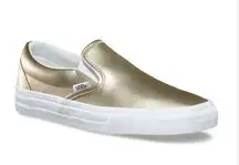 Vans classic slip on muted metallic gold/true white womans 9.5 men’s 8 NWT