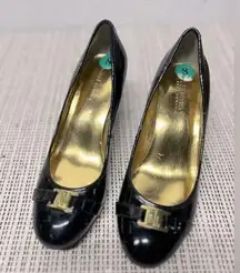 Ralph Lauren Shelby Black Patent Pumps heels sz 8