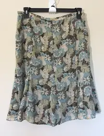 Axcess Liz Claiborne Allover Floral Flower Boho Cottagecore Aline Skirt Women 12