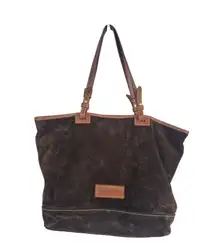 Authentic Dooney & Bourke Brown Suede Satchel Purse Large
