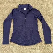 Columbia  Blue Striped 1/4 Zip Up Long Sleeve Shirt