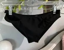 Black Solid Bikini Bottom Swimsuit Womens Medium Side Slits