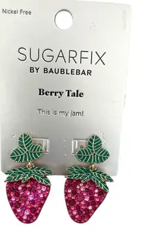SUGARFIX BY BAUBLEBAR STRAWBERRY DROP PINK RESIN EARRINGS