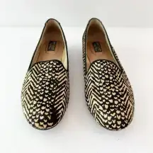 ADAM TUCKER Me Too Size 7.5 Real‎ Calf Hair Chevron Animal Print Loafer