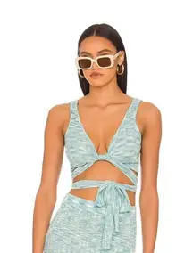 NWT L*SPACE Anthropologie‎ Zephyr Crop Top in Poolside Blue Size XL