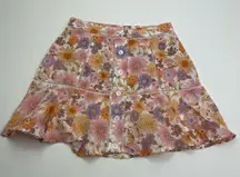 Tularosa Revolve Aurora Mini Skirt Lilac Retro Floral‎ Womens Size XS Cotton