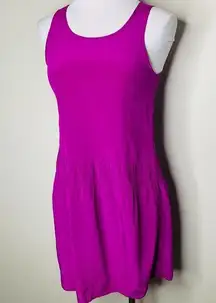 Rory Beca Tank Dress 4 Purple Scoop Neck Sleeveless Satin Back Zip Shift Popover