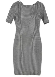 Zara Womens Career Work Office Siren Houndstooth Knit Pencil Sheath Dress Size S