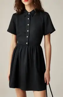 J. Crew Shirt Dress with Jewel Buttons Black Sz 18 NWT