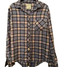 La Hearts Navy and Red Plaid Button Down Shirt