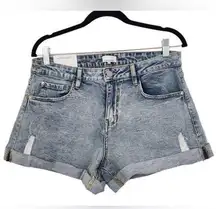 WeWoreWhat Blue Jean Shorts Distressed Cuffed Hem