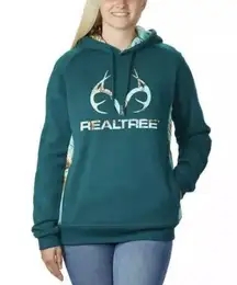NWT RealTree Ladies' Camo Teal Pullover Hoodie Size Small