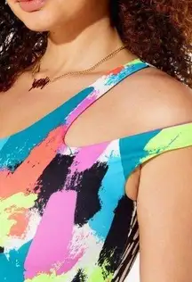 New with tags Yitty Major Label One Shoulder Midi Top colorful size Small