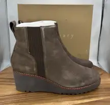 Sanctuary Engage Wedge Ankle Boots Java Dark Brown Suede Casual‎ Women's 11M