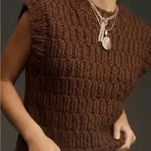 English Factory Camel Knit Sleeveless Sweater