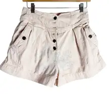 Ulla Johnson Alvin High Waist Pink Pleated Button Fly Shorts Size 2